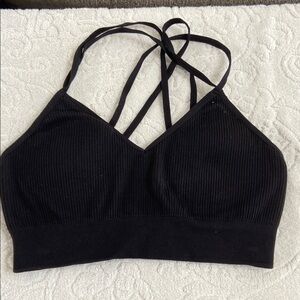 AERIE Black Strappy Bralette NWOT​​​​